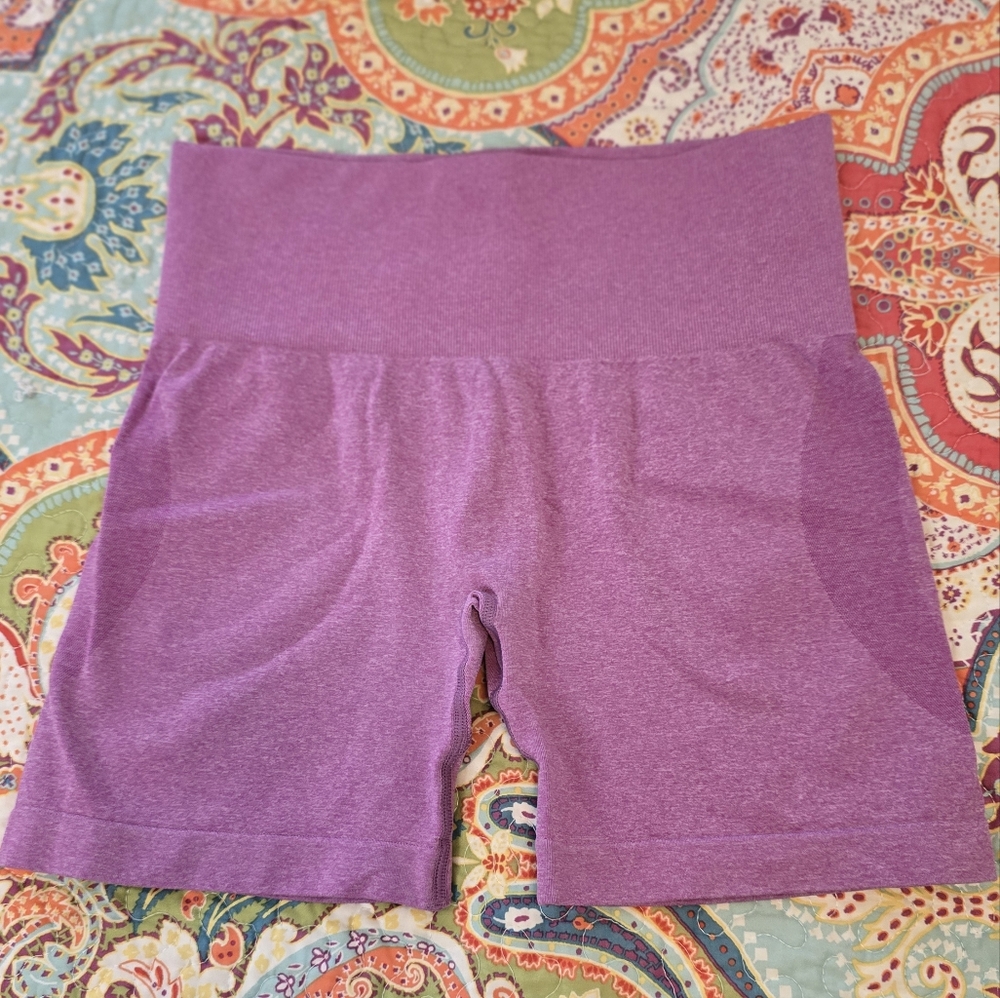 Aoxjox Lupine Purple Contour Seamless Shorts
